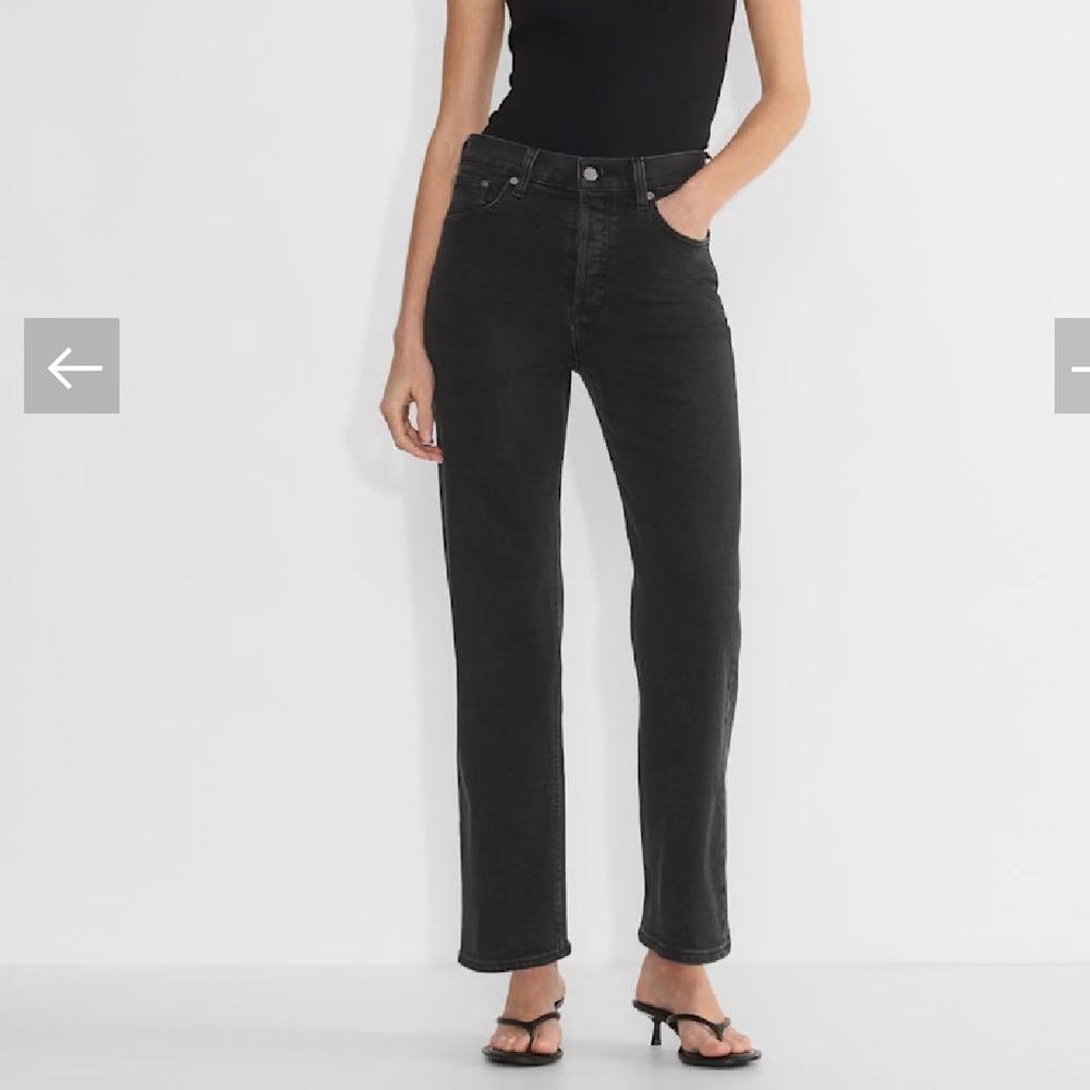 Denim Forum Black Straight Leg Jeans High-Rise